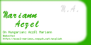 mariann aczel business card